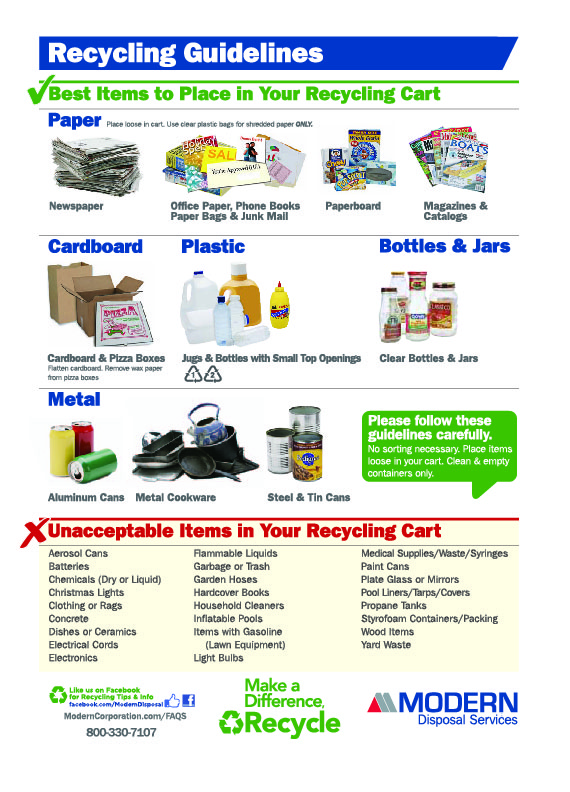 Recycling Instructions for the residents of Cambridge Springs, PA Borough